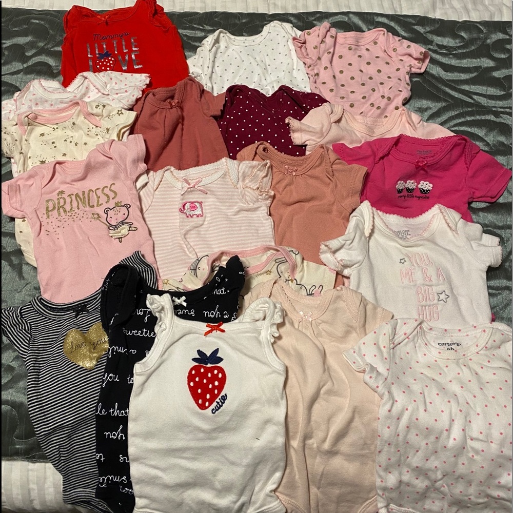 17 Onesie Bundle Newborn Lot